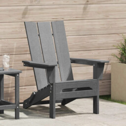 Folding Adirondack Chair Light Grey 74.5 X 80.5 X 90cm Plastic Vidaxl
