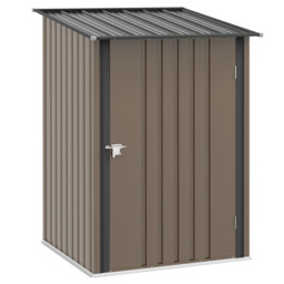 Garden Storage Shed Brown Steel 100x103x160cm Leanto Outdoor Lockable