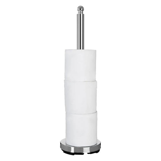 Premier Housewares Chrome Toilet Roll Holder Free Standing Multi Rolls
