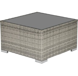 Patio Wicker Coffee Table W/ Glass Top Suitable For Garden Backyard