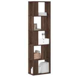 Bookcase 5-tier Brown Oak 45x23.5x162.5 Cm Engineered Wood Vidaxl