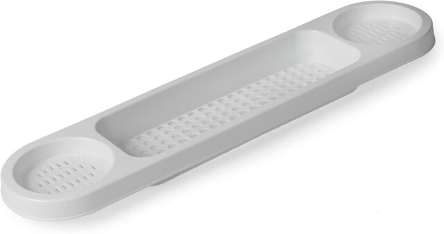 White Plastic Over Bath Rack Shower Caddy Bathroom Soap Sponges
