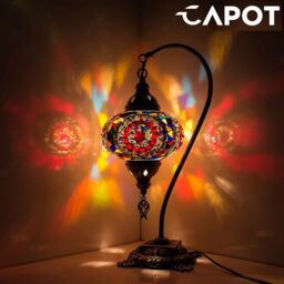 Turkish Moroccan Mosaic Lamp Handmade Tiffany Colorful Glass Desk