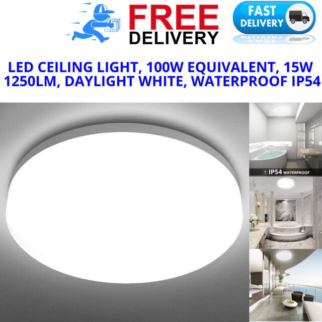 Led Ceiling Light, 100w Equivalent, 15w 1250lm, Daylight White,
