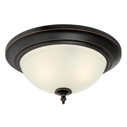 Harwell Indoor Flush Mount Ceiling Light Amber Bronze Finish Frosted