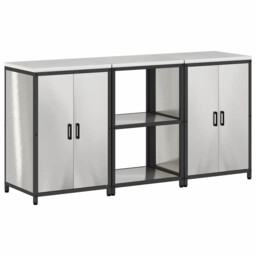 Kitchen Storage Set With Shelf With Storage Hattem 3 Pcs Steel Cabinet