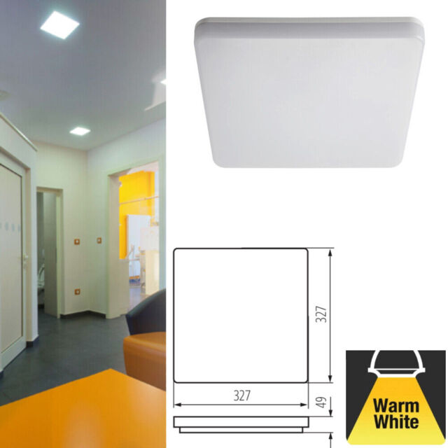Bright Square Led Ceiling Light Panel Wall Kitchen Bedroom Lamp Warm