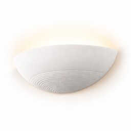Ceramic Wall Uplighter Light Ribbed Paintable Natural E14 Indoor Wall