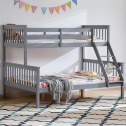 Wooden Bunk Beds Detachable Triple Sleeper High Sleeper Ladder Kids