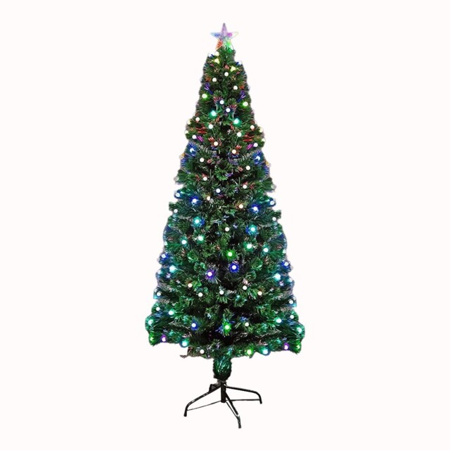Christmas Tree Pre-lit Fiber Optic Pine Led Lights Xmas Home Decor