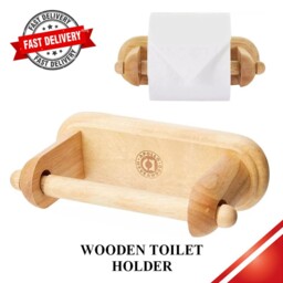 Toilet Loo Roll Paper Holder - Apollo Hevea Wood - Bathroom Wall Mount