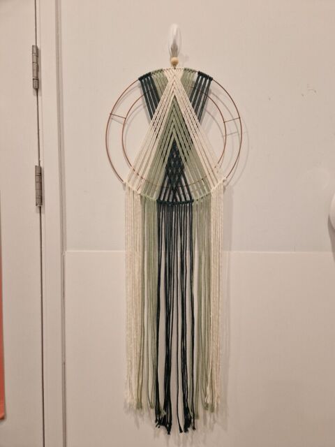 Round Macrame Wall Hanging, Boho Chic Bohemian Geometric Wall Hanging