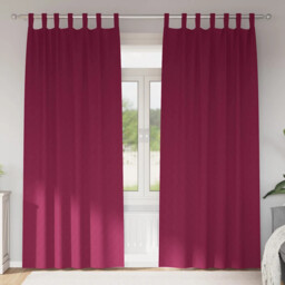 Curtains With Curtains 2 Pcs Wine Red Polyester Vidaxl