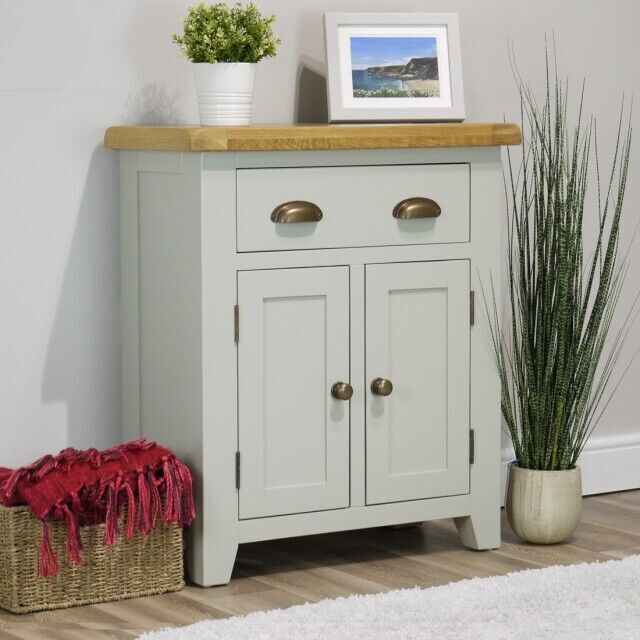 Arklow Grey Oak Sideboard - Solid Painted Small Cupboard - Fully
