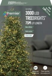 Premier - 3000 Led Multi Action Treebrights With Timer - White/green