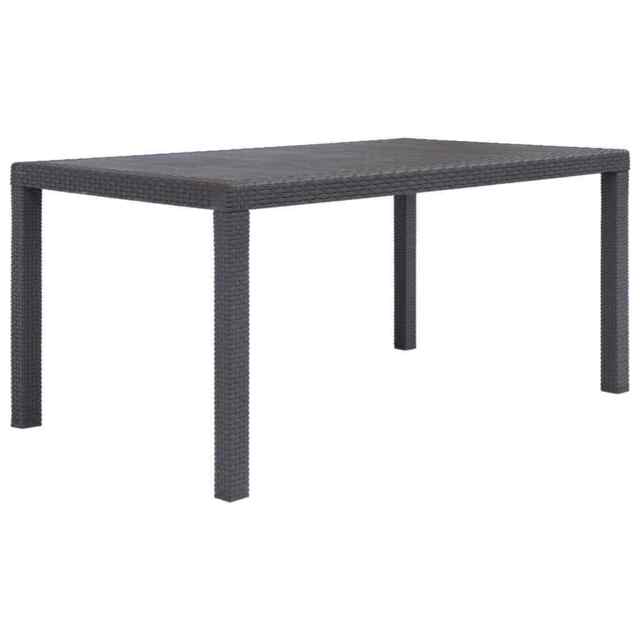 Garden Table Brown 150x90x72 Cm Plastic Rattan Look Vidaxl
