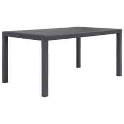 Garden Table Brown 150x90x72 Cm Plastic Rattan Look Vidaxl