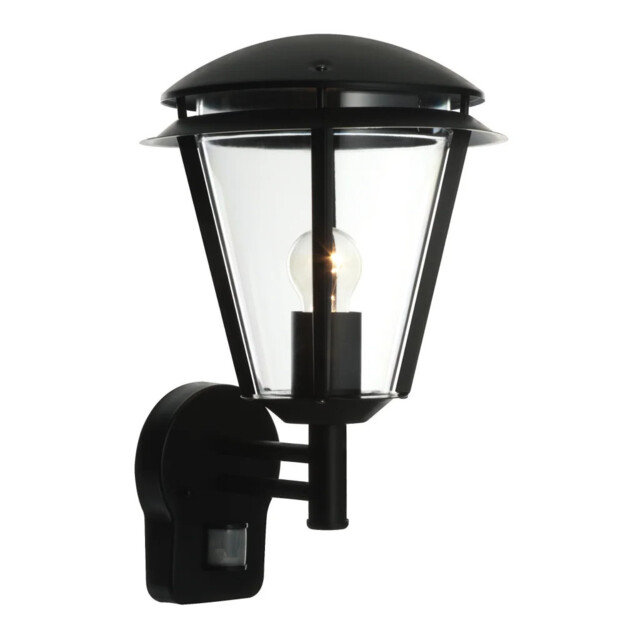 Outdoor Light Black Inova Wall Ip44 Pir Matt Saxby 49946