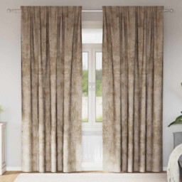 Curtains Champagne Velvet 140x260 Cm Room Darkening Thermal Luxury