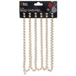 Christmas Tree Decoration 2.7 Metre Bead Garland - Champagne Gold