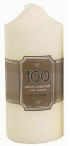 Large 100 Hour Overdipped Wax Thick White Classic Church Pillar Candle