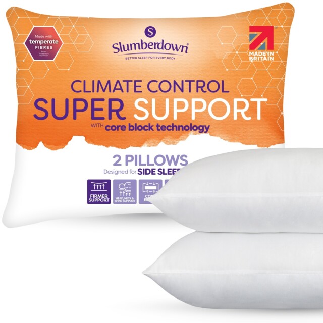 Slumberdown Climate Control Firm Support Side Sleeper Pillow, Pack Of