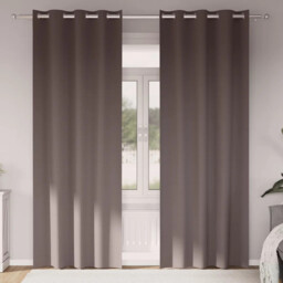 Curtains With Curtains 2 Pcs Dark Brown Polyester Vidaxl