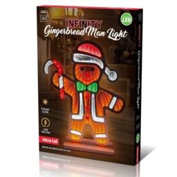 Festive Magic Christmas Led Infinity Gingerbread Man Light 40cm