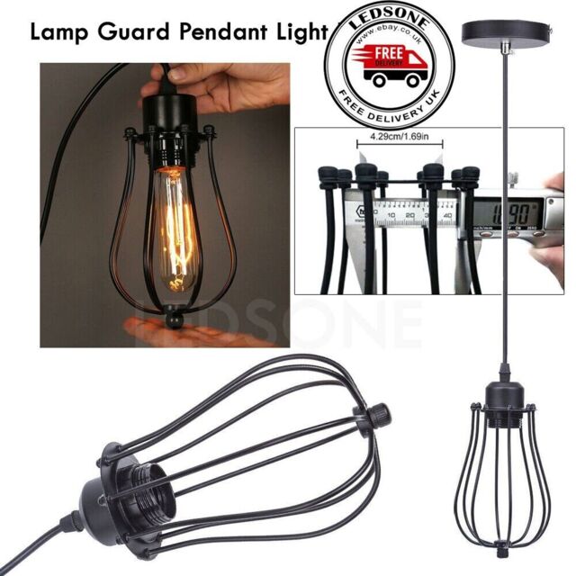 Vintage Ceiling Pendant Light Lampshade Industrial Metal Cage Wire