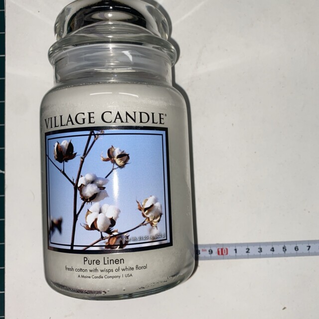 Pure Linen Candle Large Jar Village Candle Fresh Cotton White Clean