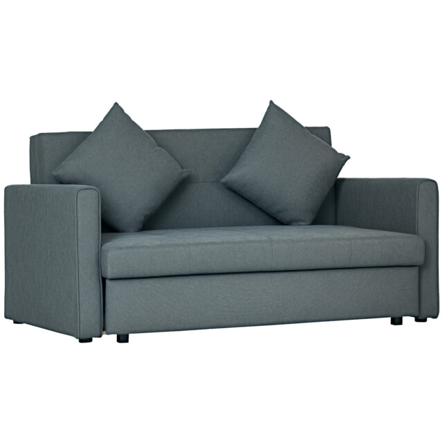 Homcom 2 Seater Sofa Bed Convertible Bed Settee W/ 2 Cushions Storage