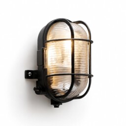 Status Turin Ip44 Outdoor Bulkhead Wall Light Fitting, E27 7w Black