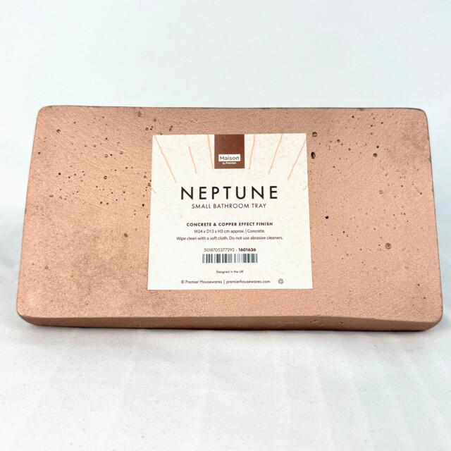 Neptune Concrete & Copper Effect Small Bathroom Tray 24x13cm Soap Dish