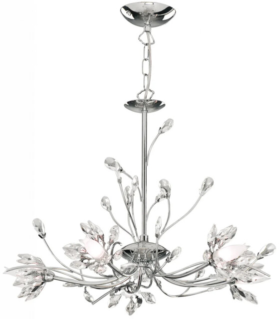 Ceiling Light Silver Hibiscus 5 Chrome Searchlight 1885-5cc