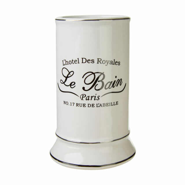 Le Bain Bathroom Accessory Set Stoneware Soap Dish Dispenser Bath