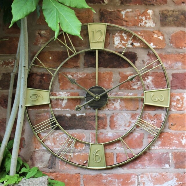 Outdoor Indoor Garden Wall Clock Light Grey 58cm Ds5936 - Elm Rr