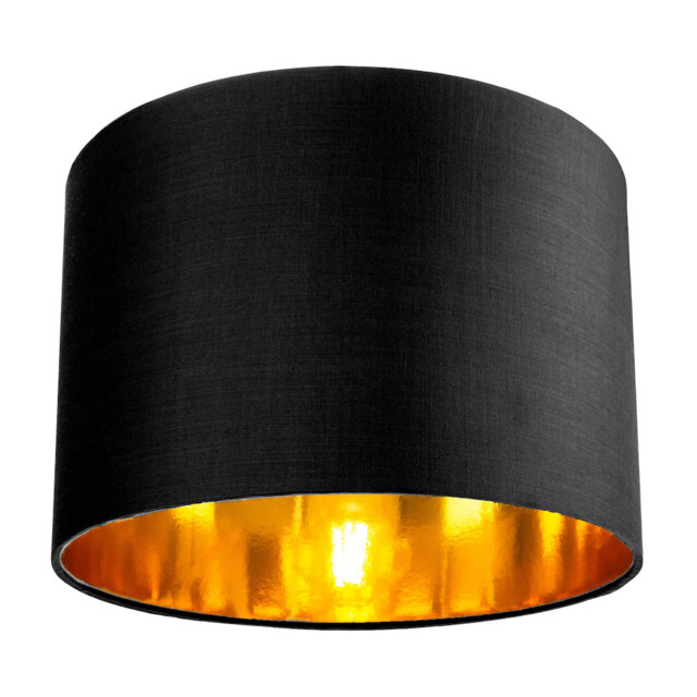 "Contemporary Black Cotton 10"" Table/pendant Lamp Shade With Shiny"