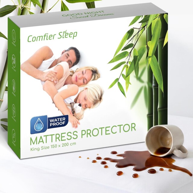 King Size Bamboo Mattress Protector 150x200cm Waterproof Cooling Cover