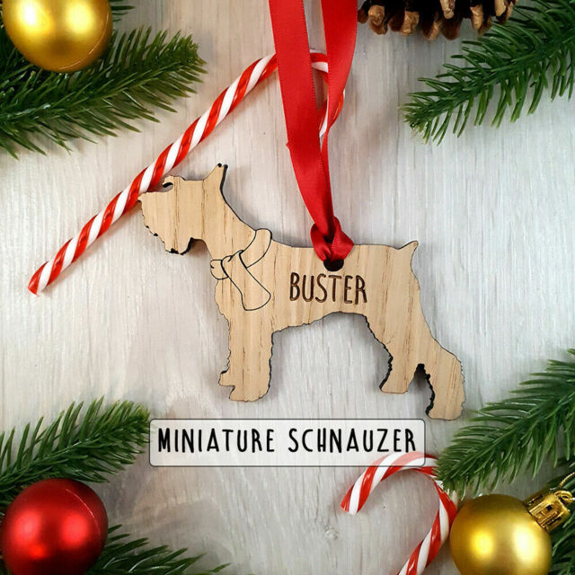 Personalised Dog Wooden Oak Decoration - Christmas Tree Gift Miniature