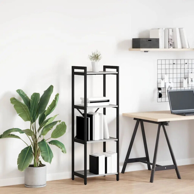 Bookcase Grey Sonoma 40 X 30 X 118 Cm Engineered Wood Vidaxl