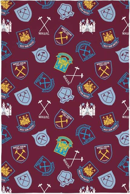 West Ham United Crest Fleece Blanket Throw
