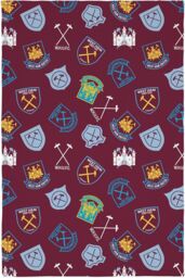 West Ham United Crest Fleece Blanket Throw