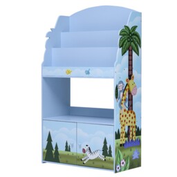 Kids Wooden Bookcase 3 Tier & Drawer Sunny Safari Td-13394ss By