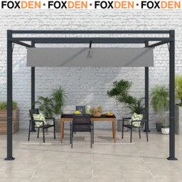Large Metal Pergola With Retractable Roof 3 X 4m Garden Gazebo Patio