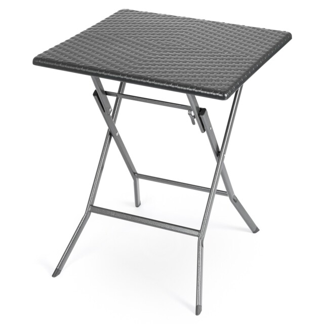 Poly Rattan Folding Bistro Side Table Small Heavy Duty Patio Garden