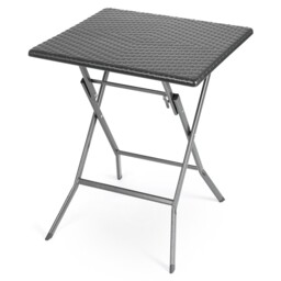 Poly Rattan Folding Bistro Side Table Small Heavy Duty Patio Garden
