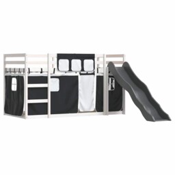 Bunk Bed With Slide And Curtains Bed Frame Kids Twin Sleeper Loft Bed