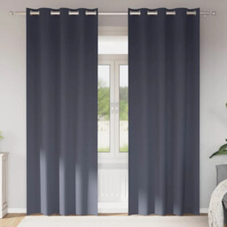 Curtains With Curtains 2 Pcs Anthracite Polyester Vidaxl