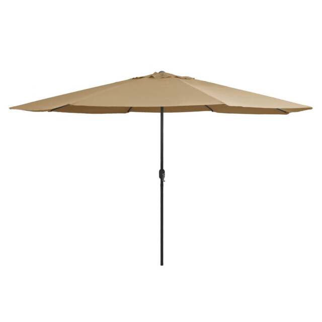 Garden Parasol Taupe 390cm Polyester Canopy Metal Pole 8-rib Crank