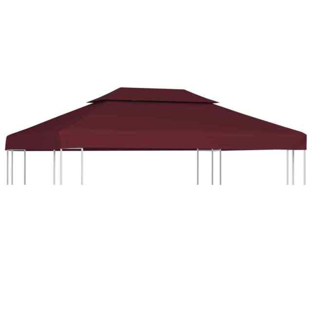 2-tier Gazebo Top Cover 310 G/m² 4x3 M Bordeaux Vidaxl